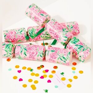 NEW NIB LILLY PULITZER PARTY CRACKERS POPPERS CONCH SHELL PINK KOALA LA LA RARE